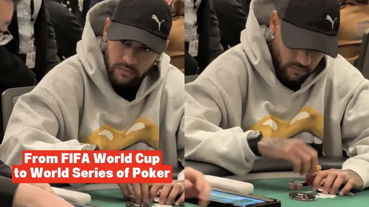 Neymar mengikuti Main Event World Series of Poker (WSOP) di Las Vegas, Amerika Serikat, tak lama setelah mengumumkan pensiun dari tim nasional Brasil. (Sumber: Instagram/@WSOP)