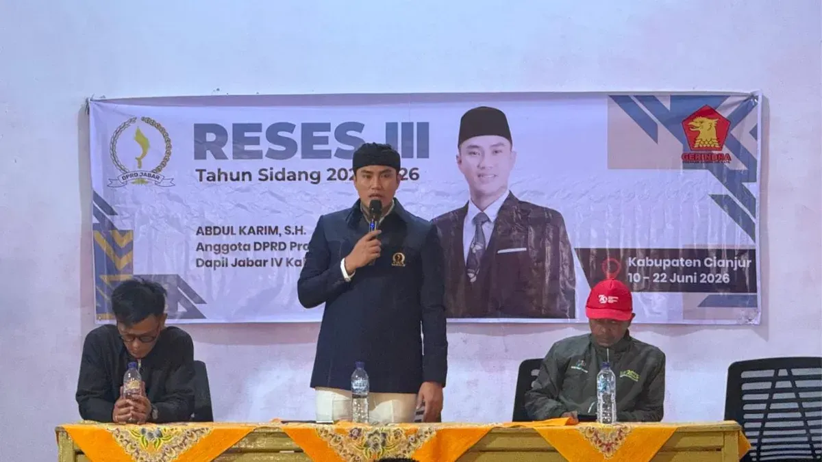 Anggota DPRD Jabar, Abdul Karim menggelar Reses III Tahun Sidang 2025-2026 di Desa Cikanyere, Kecamatan Sukaresmi, Kabupaten Cianjur, Rabu, 17 Juni 2026. (Sumber: Dok. Istimewa)
