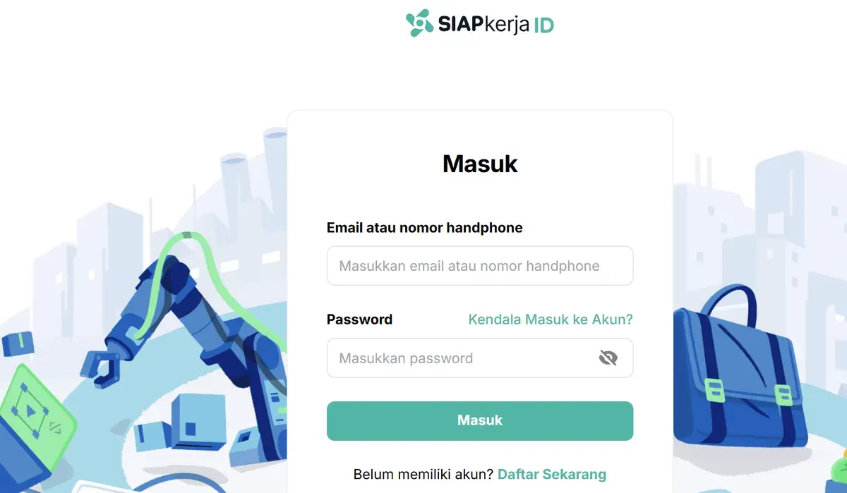 Dashboard Magang Kemnaker 2026 saat mengecek status pendaftaran di MagangHub dan SIAPkerja yang belum sinkron. (Sumber: kemnaker.go.id)