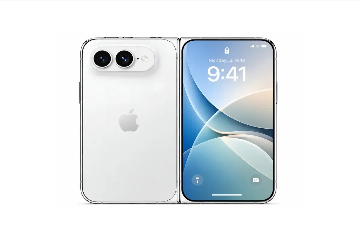 Bocoran iPhone Fold yang bakal menjadi penantang serius Samsung. (Sumber: X/@Saurav_DJ47)