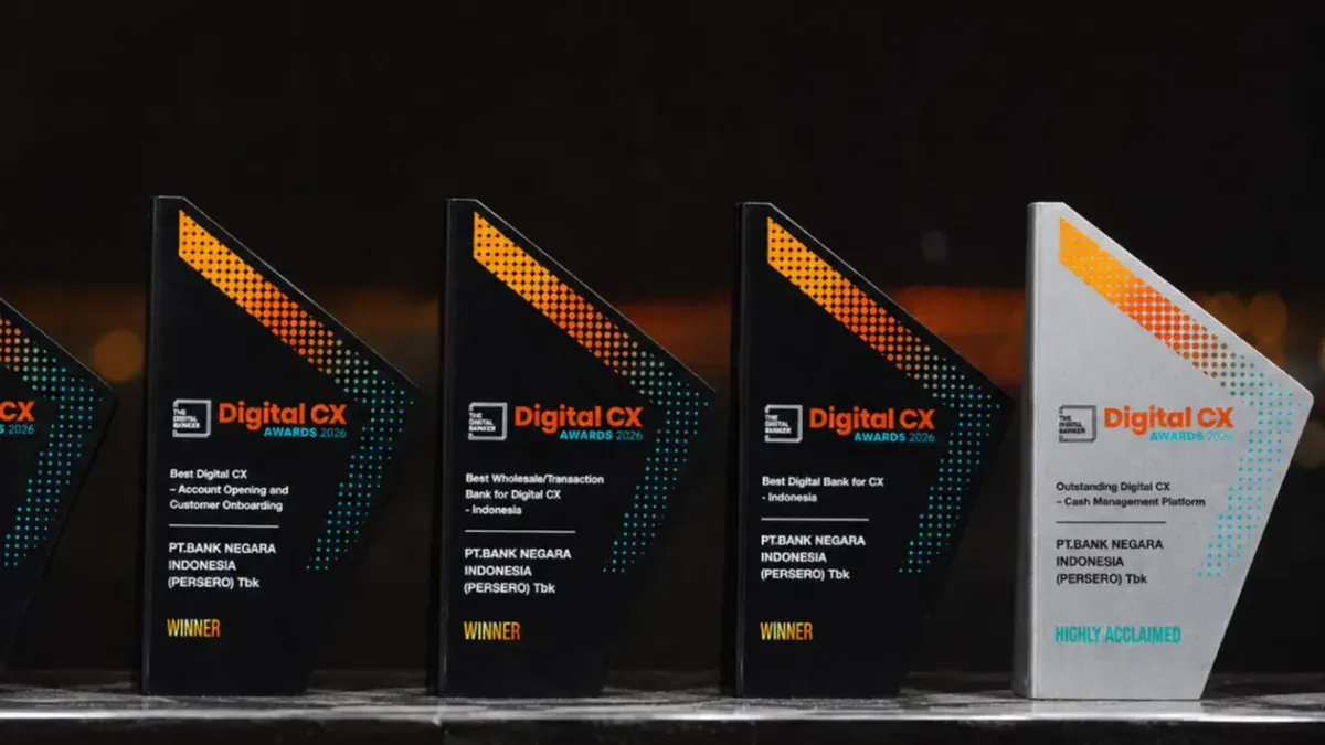 Enam penghargaan dalam ajang Digital CX Awards 2026 yang berhasil diraih BNI. (Sumber: Istimewa)