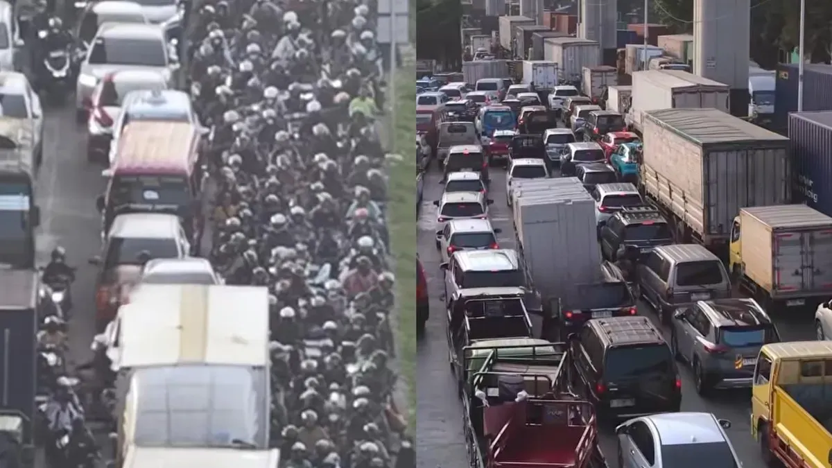 Kemacetan parah terjadi di Jalan Raya Cakung-Cilincing, Jakarta Timur, Selasa, 21 Juli 2026. (Sumber: Dok. Istimewa)