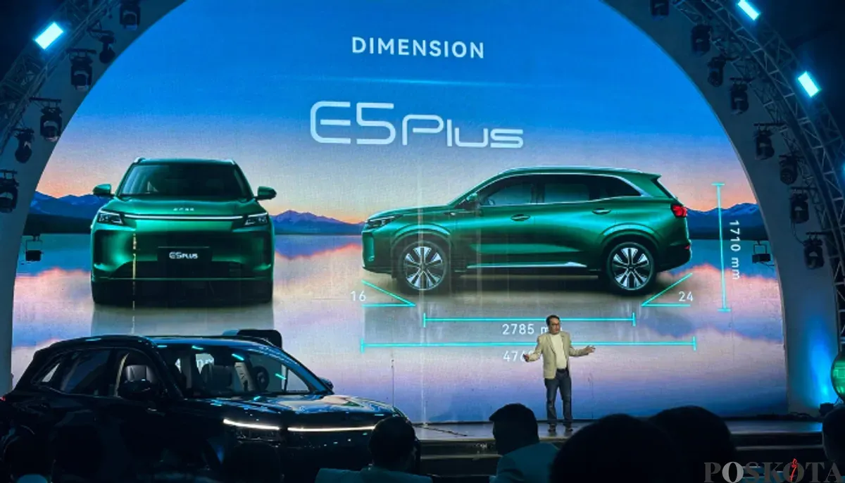 DFSK E5 Plus resmi diperkenalkan jelang GIIAS 2026. (Sumber: Poskota/Aldi Harlanda Irawan)
