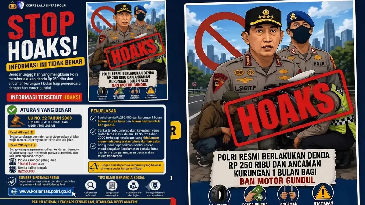 Informasi denda ban gundul di medsos. (Sumber: Instagram/@korlantaspolri.ntmc)