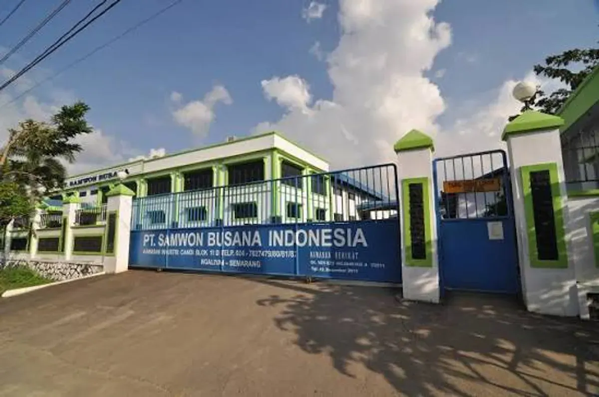PT Samwon Busana Indonesia yang berada di Kabupaten Jepara, Jawa Tengah, dipastikan menghentikan seluruh kegiatan operasionalnya mulai 1 Agustus 2026. (Sumber: Facebook/samwonbusanasemarang)