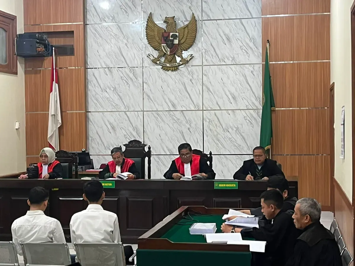 Sidang pembacaan nota pembelaan (pledoi) terdakwa berlangsung di Pengadilan Negeri Bandung, Jawa Barat, Kamis (23/7/2026). (Sumber: Istimewa)