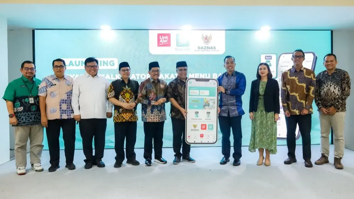 Peluncuran fitur Kalkulator Zakat dan Menu Baznas pada aplikasi LinkAja Syariah di gedung Baznas RI, Jakarta, Kamis, 30 Juli 2026. (Sumber: Dok. Istimewa)