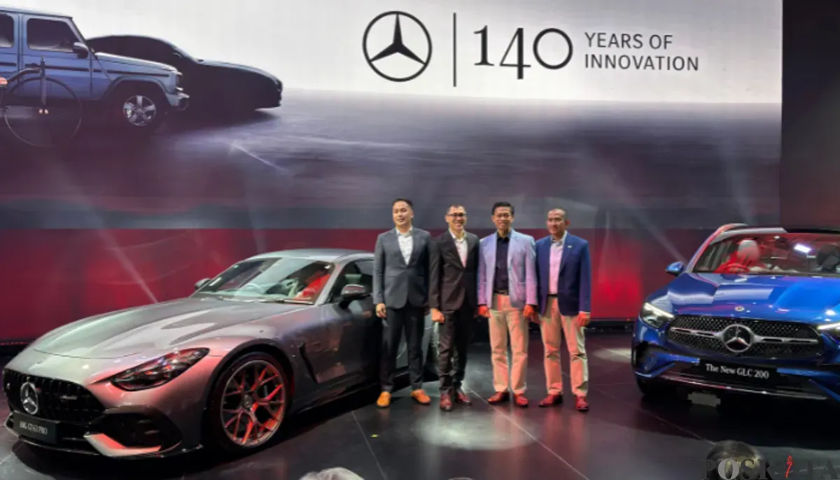 Mercedes-Benz membawa dua model baru ke GIIAS 2026, yakni AMG GT 63 PRO dan GLC 200 4MATIC (Sumber: Poskota/Aldi Harlanda Irawan)