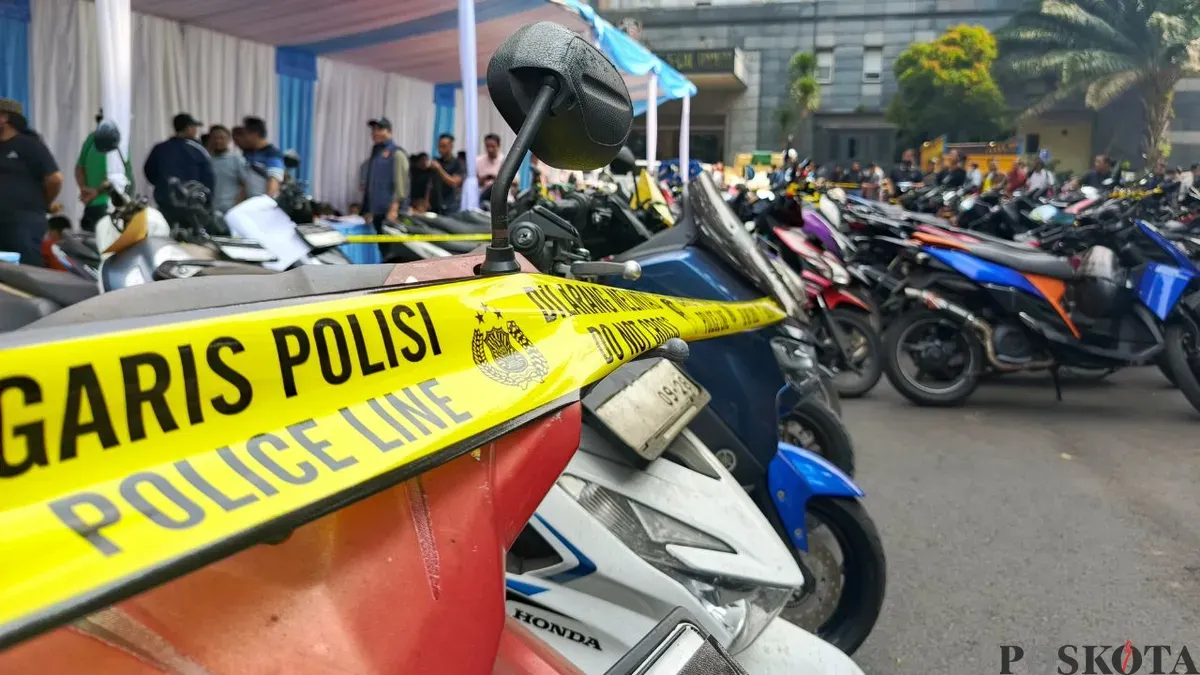 Barang bukti curanmor selama pelaksanaan Operasi Berantas Jaya 2026. (Sumber: Poskota/Ali Mansur)