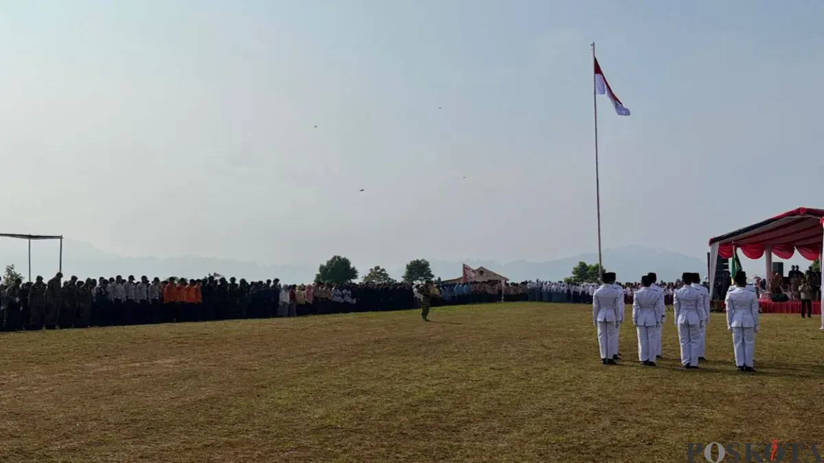 Upacara peringatan HJB ke-544 diselenggarakan di Lapangan Citalahab, Desa Malasari, Kecamatan Nanggung, Kabupaten Bogor, Rabu 3 Juni 2026. (Sumber: Poskota/Giffar Rivana)