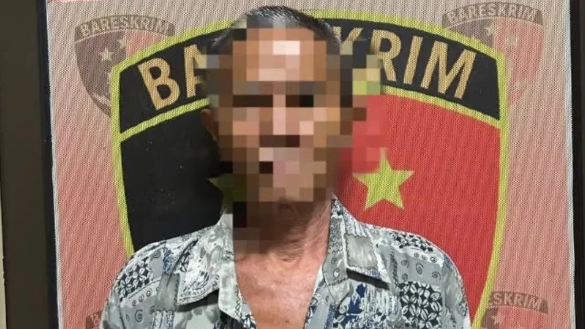 Tersangka UM di Mapolres Serang. (Sumber: Satreskrim Polres Serang)