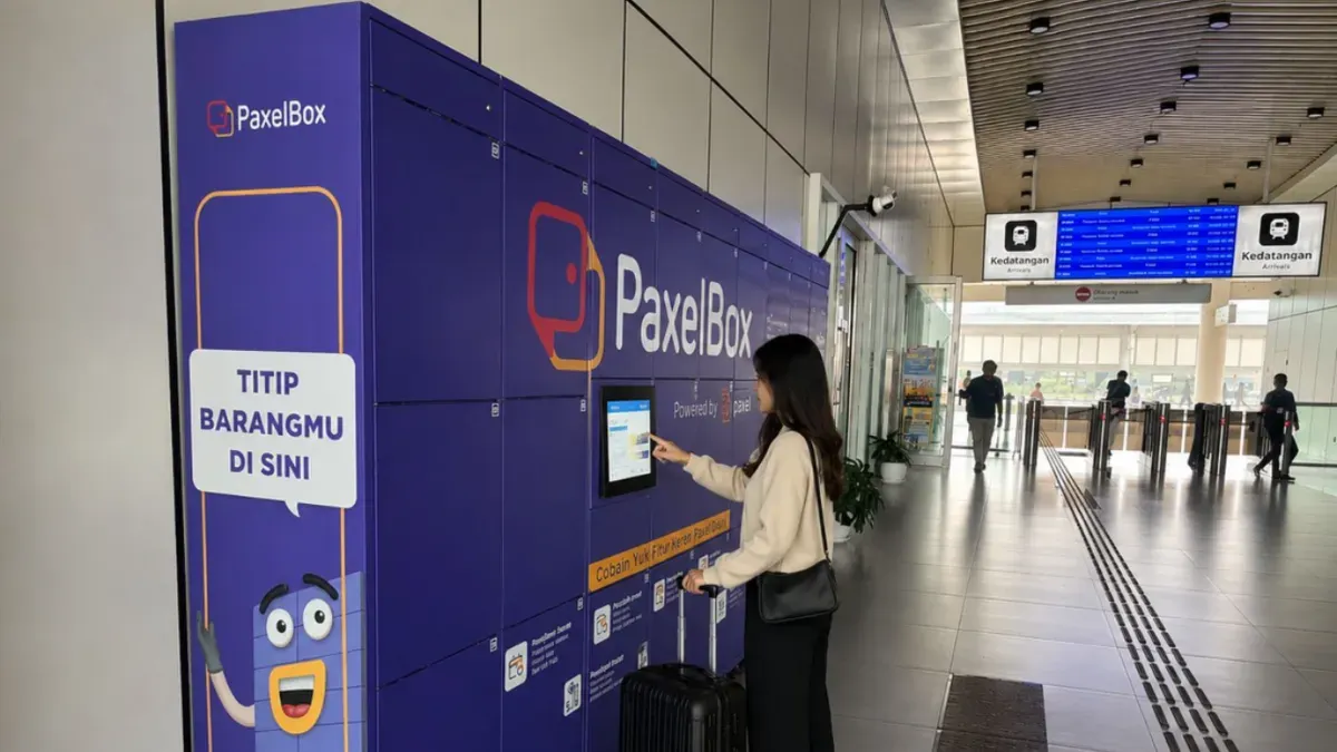 Layanan smart locker di Stasiun Whoosh Halim-Padalarang. (Sumber: KCIC)