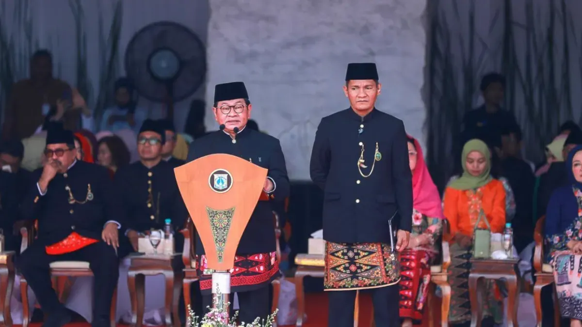 Apel memperingati Hari Ulang Tahun (HUT) ke-499 Kota Jakarta di Silang Selatan Monas, Jakarta Pusat pada Senin, 22 Juni 2026. (Sumber: Pemprov DKI Jakarta)