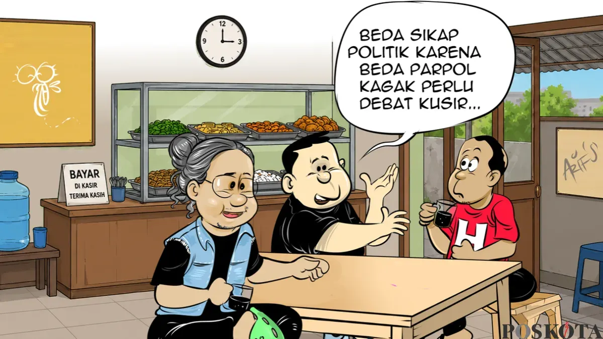 Ilustrasi obrolan warteg, Rabu, 24 Juni 2026. (Sumber: Poskota/Arif Setiadi)