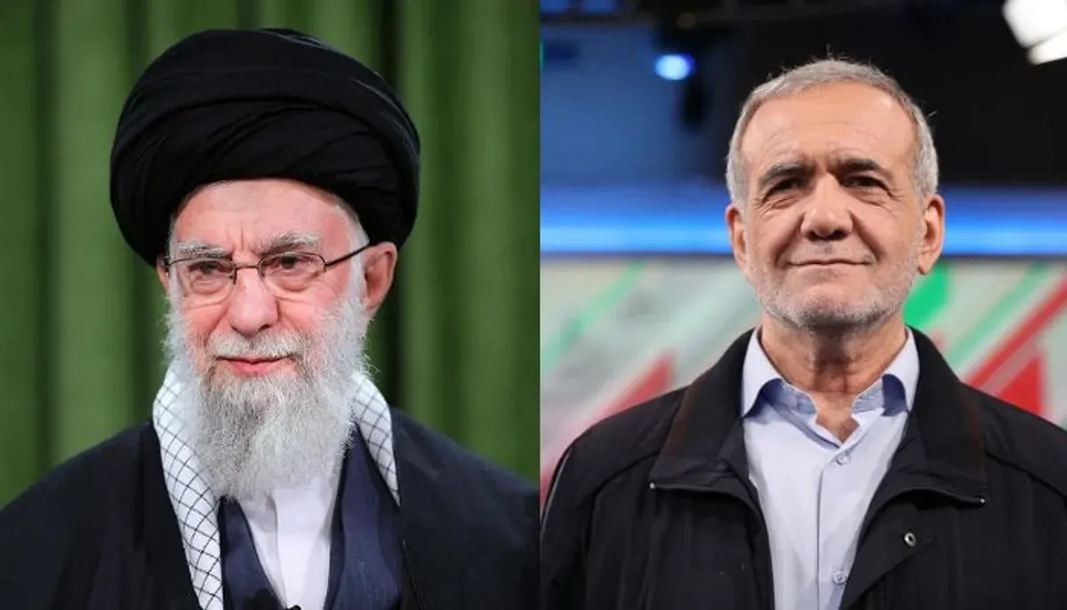 Perbedaan kekuasaan dan kepemimpinan Supreme Leader Ali Khamenei dan Presiden Masoud Pezeshkian (Sumber: X/@The_RedsIndo)
