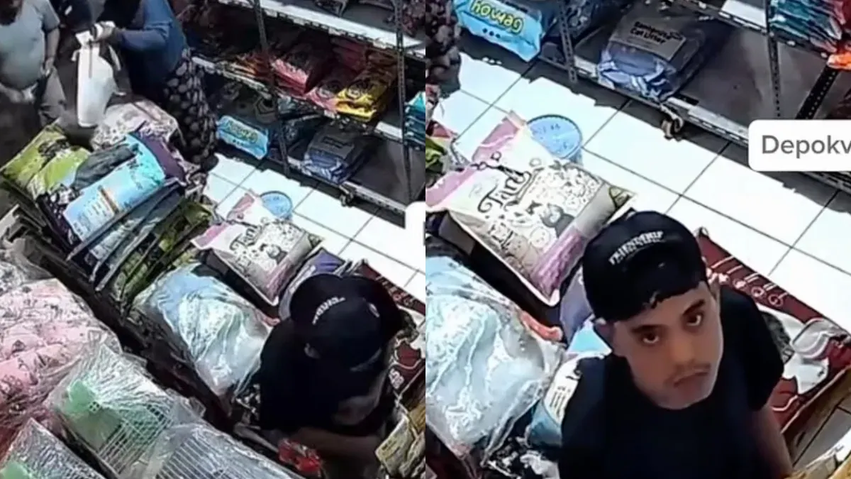Viral aksi eksibisionis seorang pemuda di Depok yang dilakukan di depan pegawai Petshop. (Sumber: Instagram/@depokviral)