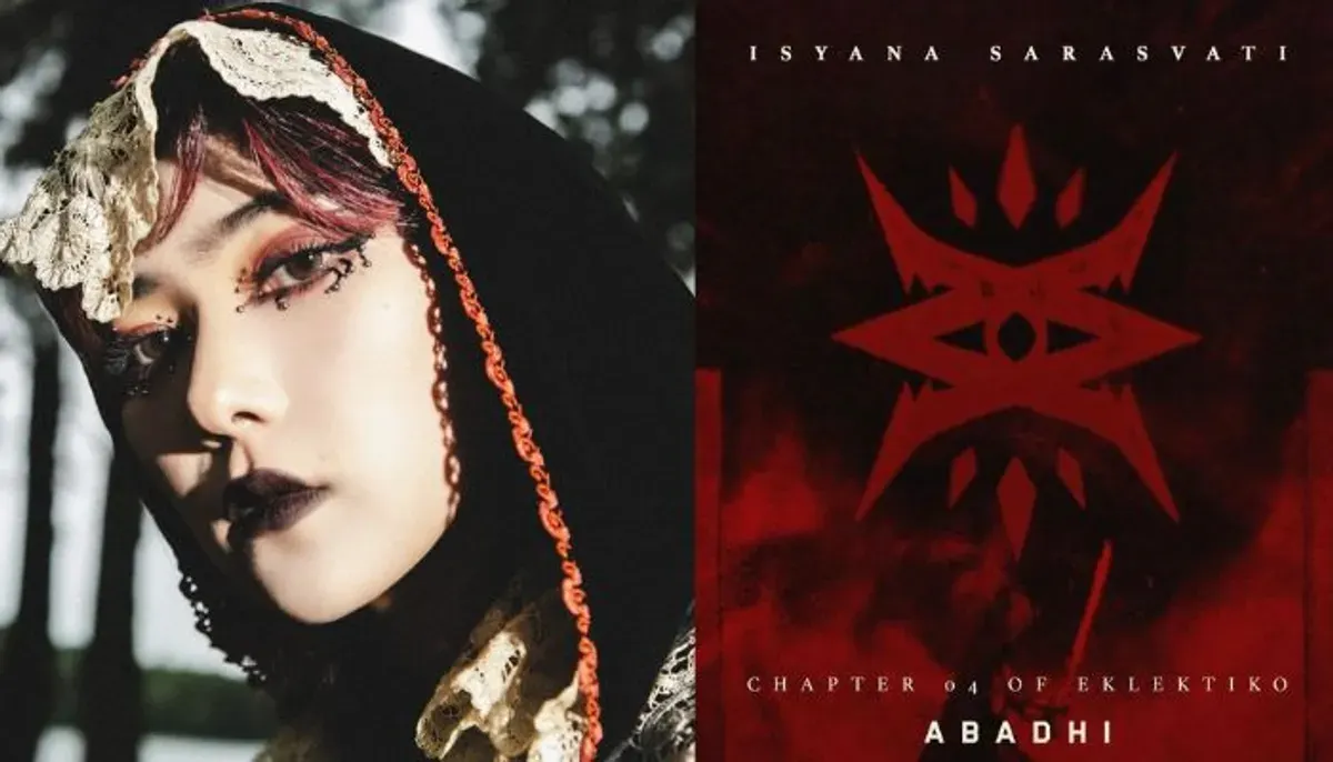 Isyana Sarasvati mendapat tudingan menggunakan simbol okultisme dalam video musik Abadhi dari album EKLEKTIKO. (Sumber: Threads/@faemossia)