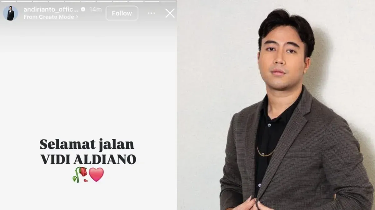 Unggahan Instagram Story Andi Rianto yang menuliskan pesan “Selamat jalan Vidi Aldiano” memicu spekulasi publik mengenai kondisi penyanyi Vidi Aldiano di media sosial. (Sumber: Instagram/@andirianto_official)