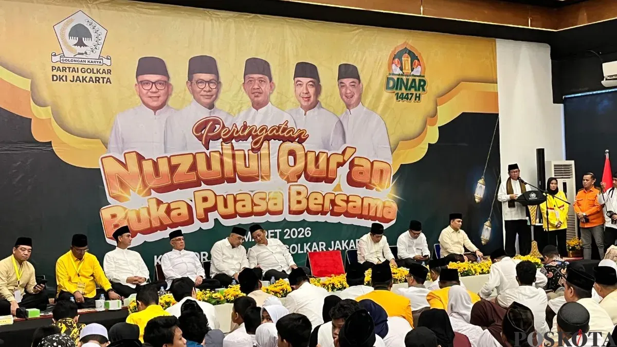 Gubernur Jakarta, Pramono Anung menghadiri Nuzulul Quran 1447 Hijriah di kantor DPP Partai Golkar Jakarta, Cikini, Jakarta Pusat, Sabtu, 7 Maret 2026. (Sumber: Poskota/M. Tegar Jihad)