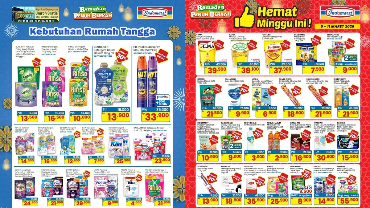 Daftar promo Indomaret hari ini, Selasa, 10 Maret 2026. (Sumber: Instagram/@indoma)