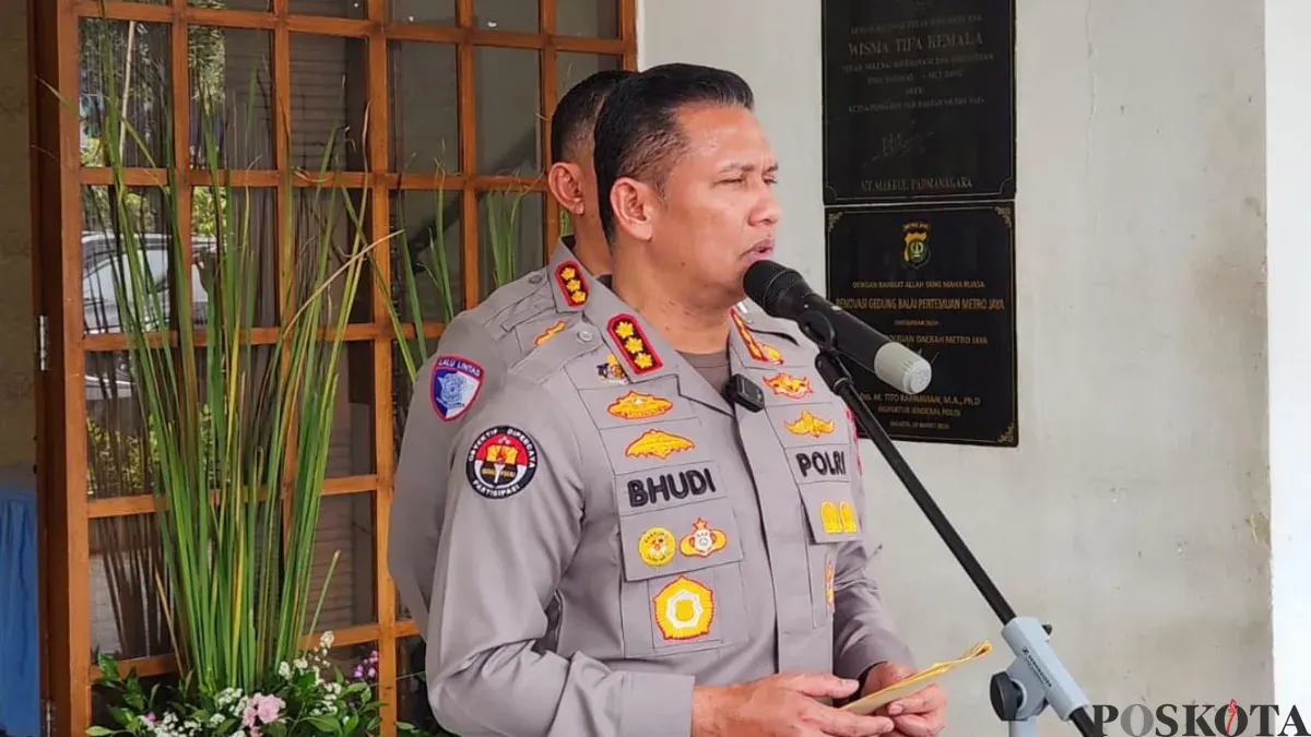 Kepala Bidang Humas Polda Metro Jaya, Kombes Budi Hermanto saat ditemui di Mapolda Metro Jaya, Jakarta Selatan, Senin, 9 Maret 2026. (Sumber: Poskota/Ali Mansur)