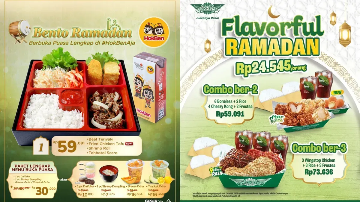 Daftar promo makanan Ramadhan 2026 yang tersedia saat ini. (Sumber: Instagram/kolase)