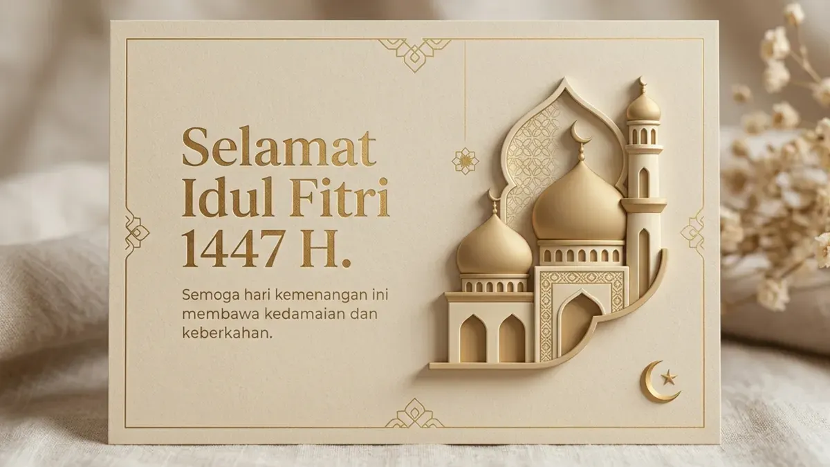 Ilustrasi - Prompt Gemini AI untuk buat kartu ucapan Idul Fitri 2026. (Sumber: G)
