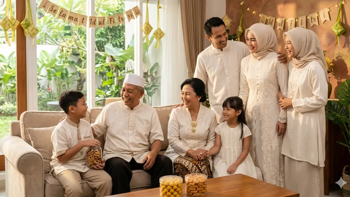 Ilustrasi - Potensi perbedaan Idul Fitri 2026 muncul akibat posisi hilal yang masih rendah. MUI meminta masyarakat menunggu hasil sidang isbat pemerintah dan menjaga toleransi. (Sumber: Gemini AI)