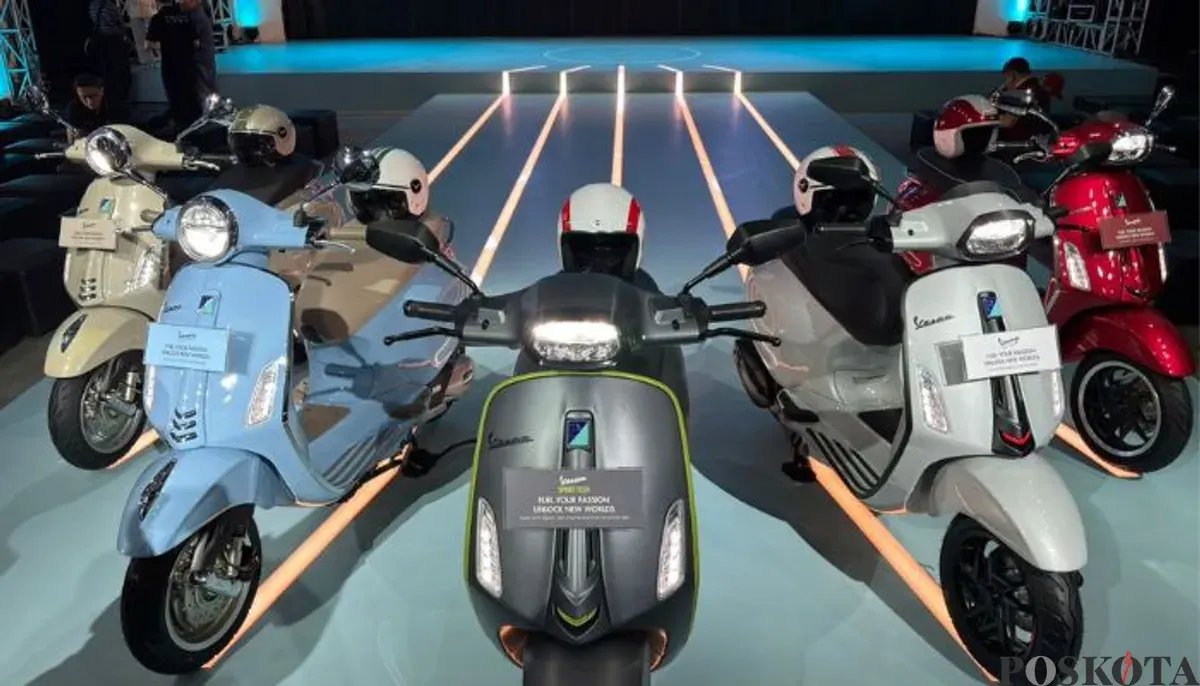 Generasi terbaru Vespa Primavera dan Sprint kini pakai mesin 180 cc. Performa naik hingga 24 persen dengan fitur modern. (Sumber: Poskota/Aldi Harlanda Irawan)