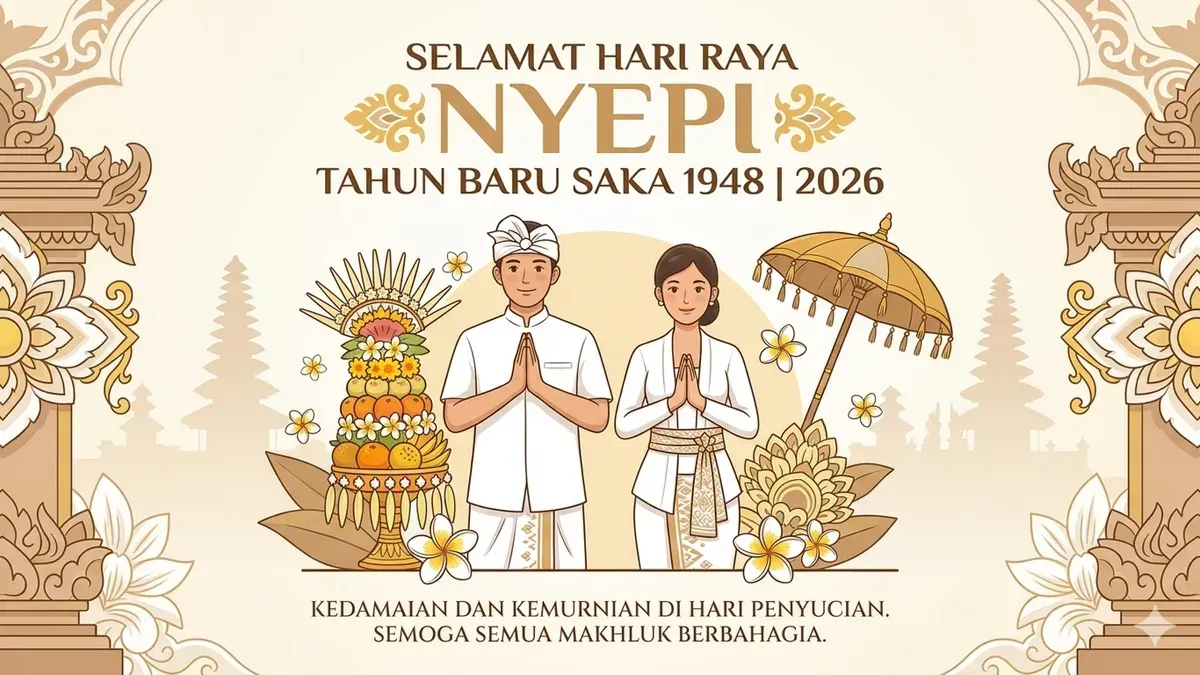 Kumpulan ucapan Hari Raya Nyepi 2026. (Sumber: Gemini AI)