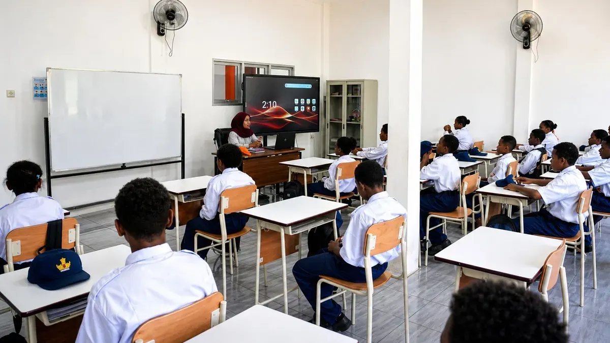 Murid Sekolah Rakyat 75 Jayapura di Jalan Pasifik Indah, Kelurahan Tanjung Ria, Kecamatan Jayapura Utara, Kota Jayapura, Papua. (Sumber: Dok. Istimewa)