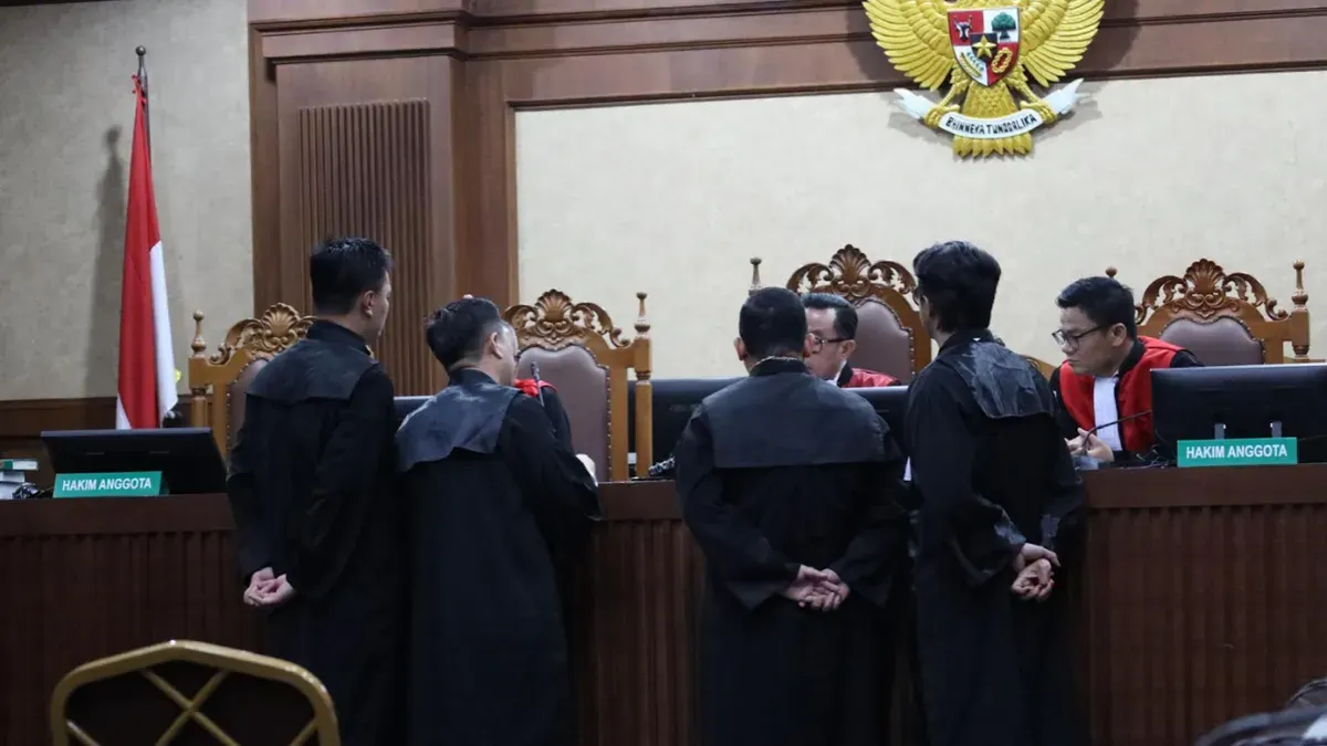 Sidang perkara dugaan korupsi program digitalisasi pendidikan melalui pengadaan Chromebook di Kementerian Pendidikan, Kebudayaan, Riset, dan Teknologi ditunda, Selasa, 5 Mei 2026. (Sumber: Kejagung)