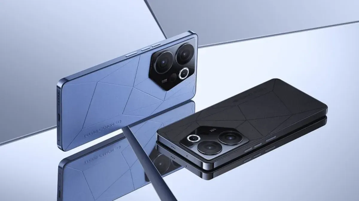 Bocoran Tecno Camon Slim mulai terungkap lewat sertifikasi FCC dan TÜV Rheinland. Smartphone ini disebut membawa baterai 7000mAh, fast charging 60W, dan desain tipis khas lini Camon Series. (Sumber: Pinterest)