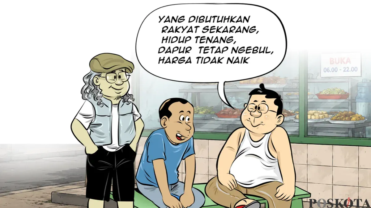 Obrolan Warteg, Senin, 18 Mei 2026: Yang dibutuhkan rakyat sekarang, hidup tenang, dapur tetap ngebul, harga tidak naik. (Sumber: Poskota/ Arif Setiadi)