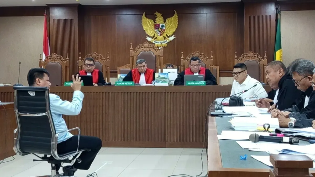 JPU memutar rekaman suara pertemuan terdakwa Paulus Bangun Todungta dengan saksi dalam sidang dugaan pemerasan di PN Jakarta Pusat. (Sumber: Istimewa)