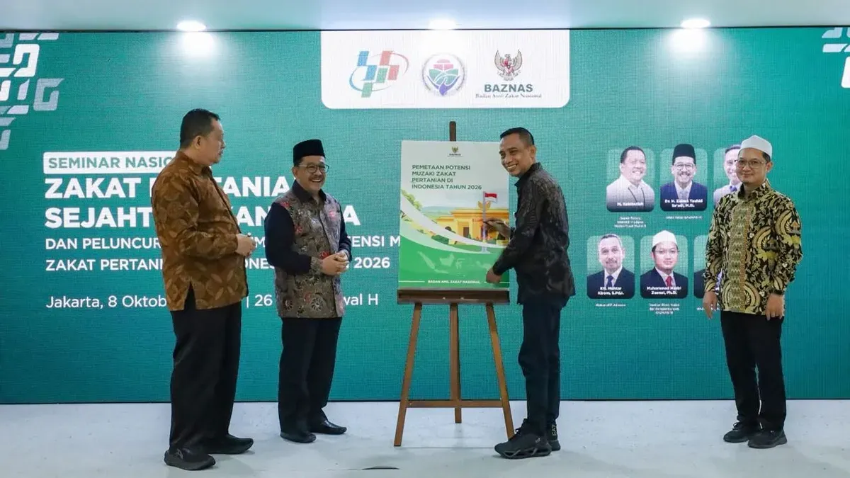 Peluncuran buku Pemetaan Potensi Muzaki Zakat Pertanian Desa di Indonesia 2026 di Kantor Baznas, Jakarta, Kamis, 8 Oktober 2026. (Sumber: Dok. Baznas)