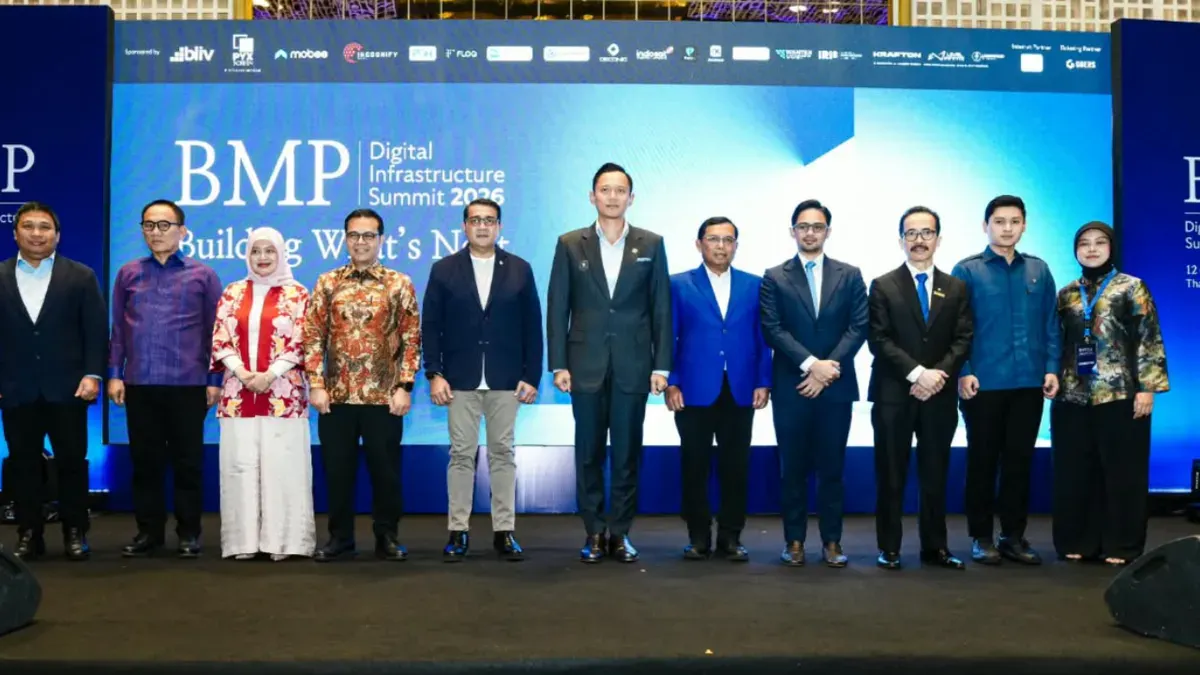 Menko AHY (tengah) saat menghadiri acara Digital Infrastructure Summit 2026. (Sumber: Istimewa)