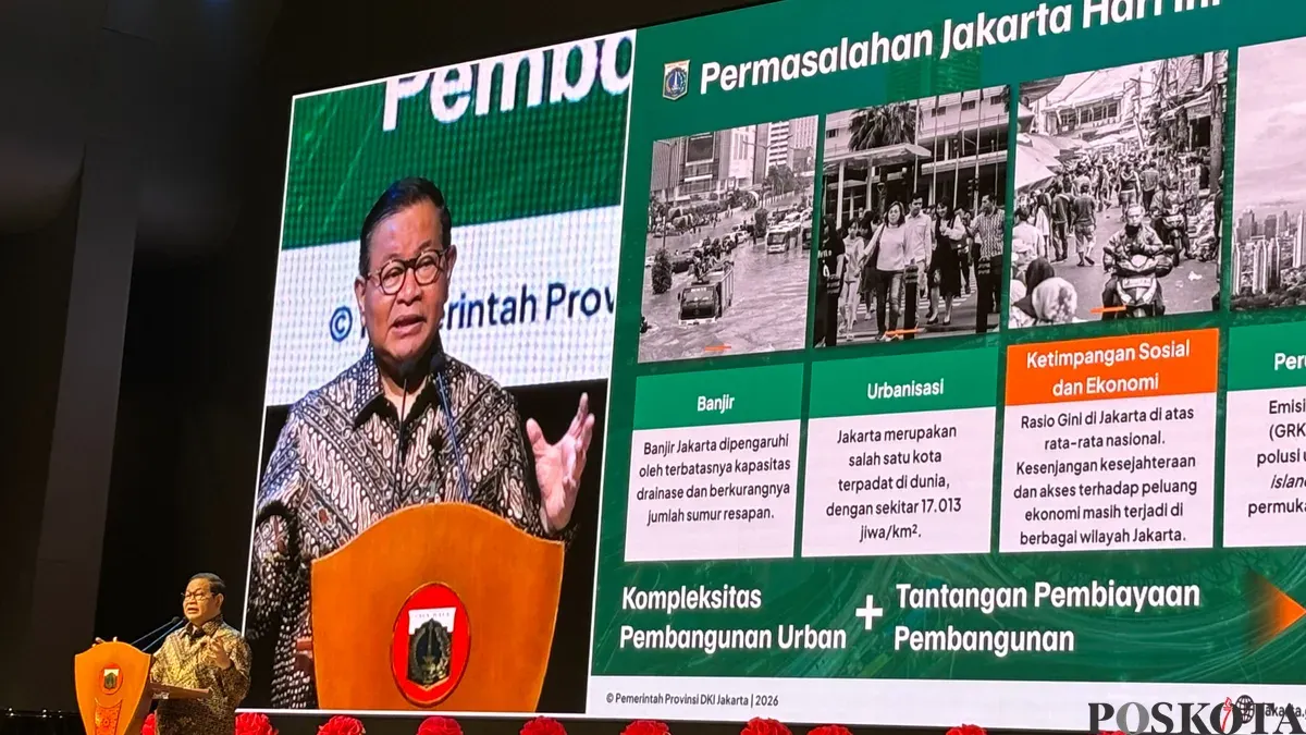 Kuliah umum Gubernur Jakarta, Pramono Anung di Universitas Ciputra Jakarta, Kamis, 15 Oktober 2026. (Sumber: Poskota/Syifa Putri)