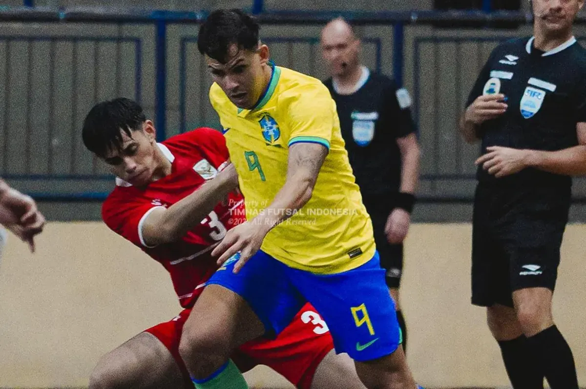 Hasil Timnas Futsal Indonesia vs Brasil berakhir 0-3 di Copa das Nacoes 2026. (Sumber: Instagram/@timnasfutsal)
