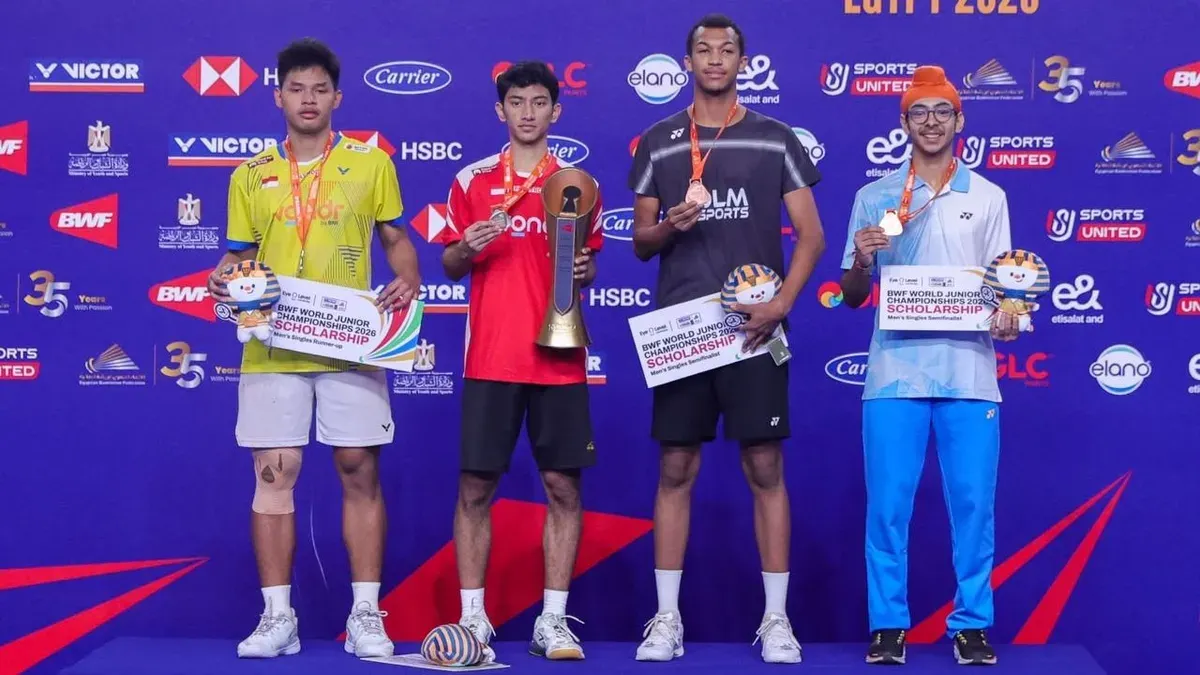 Indonesia bersinar di BWF World Junior Championships 2026 di Cairo International Stadium, Kairo, Mesir. (Sumber: Dok. PBSI)