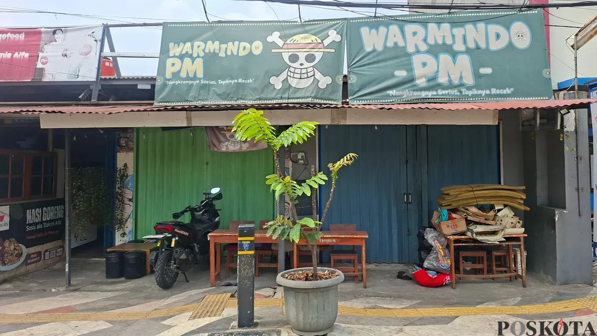Warkop di Jalan Salak Raya RT 6/RW 1, Kelurahan Depok Jaya, Kecamatan Pancoran Mas, Kota Depok, Jawa Barat, diduga jadi sasaran pencurian, Minggu, 18 Oktober 2026. (Sumber: Poskota/Angga Pahlevi)