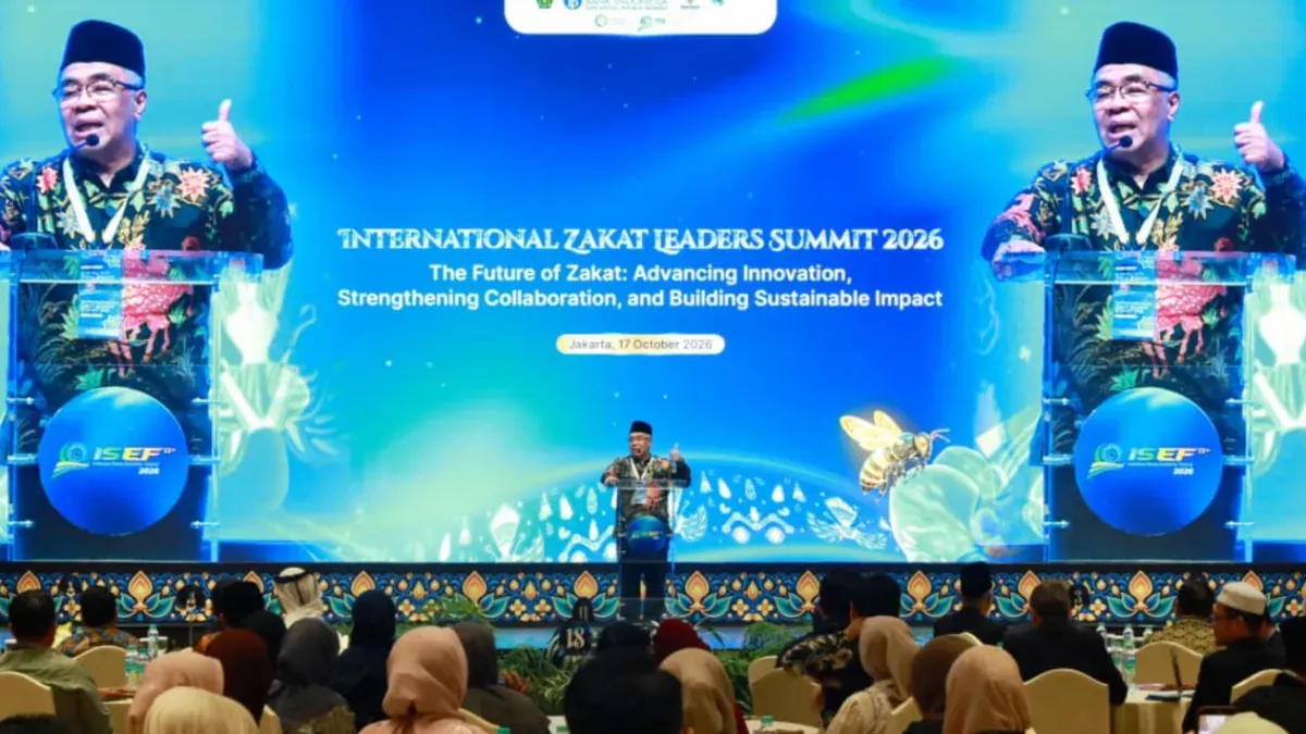 Ketua Baznas RI, Sodik Mudjahid, saat membuka gelaran International Zakat Leader Summit, Sabtu, 17 Oktober 2026. (Sumber: Baznas)