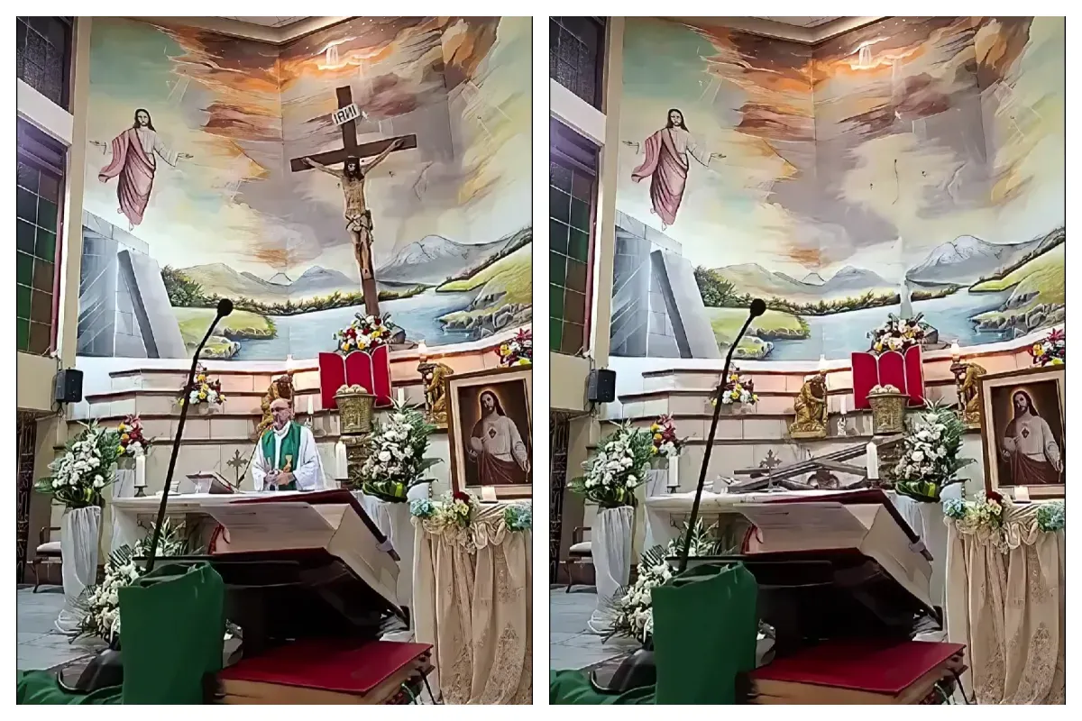 Pastor Patricio Alfredo Sánchez Molinari tewas tertimpa salib saat memimpin misa di Guayaquil, Ekuador. (Sumber: X/@Breaking911)