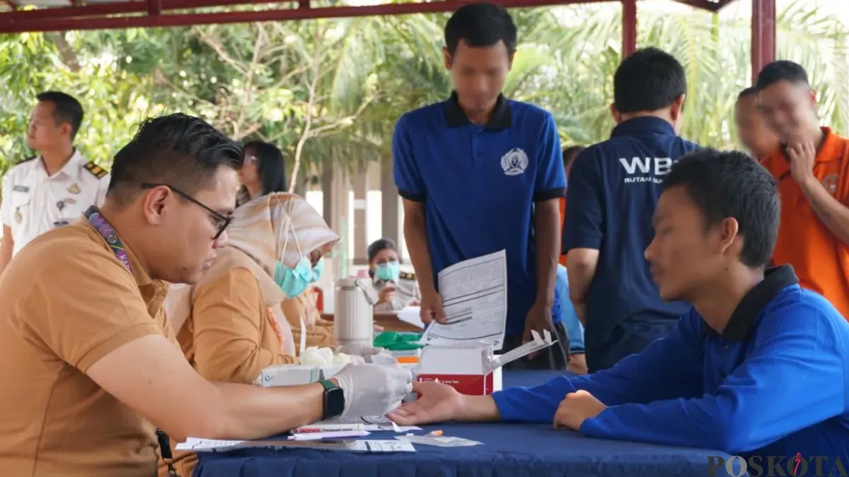 Kegiatan skrining HIV di Rutan Kelas I Tangerang. (Sumber: Poskota/Veronica)