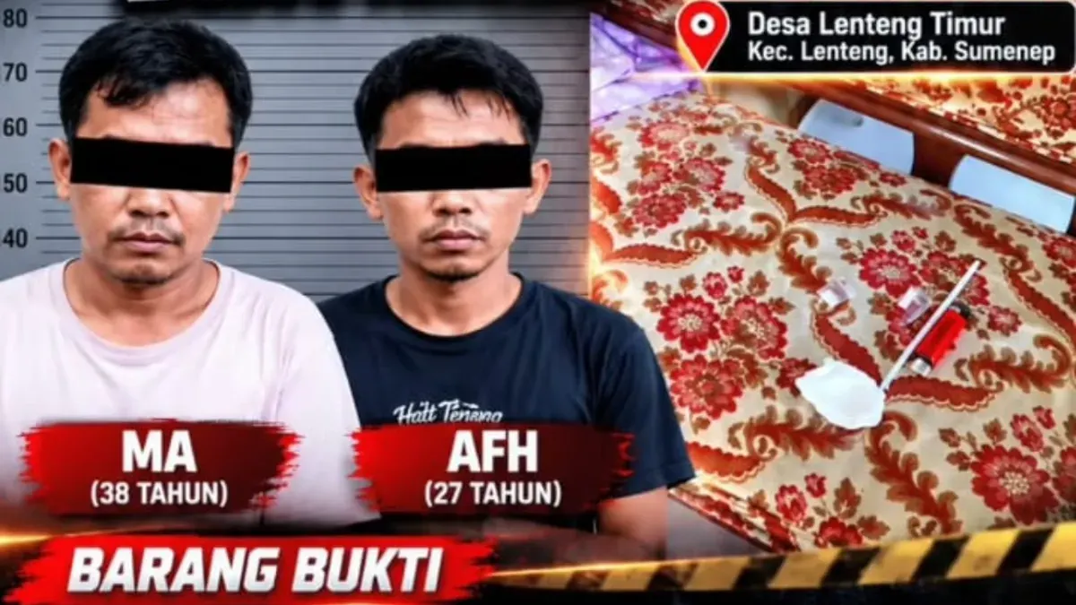 Karyawan SPPG di desa Lenteng Timur, Kabupaten Sumenep ditangkap Polisi atas dugaan penggunaan narkotika jenis sabu di area dapur MBG (Dok. Instagram/@polresta.sumenep)