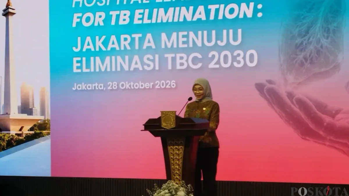 Kepala Dinas Kesehatan (Dinkes) DKI Jakarta, Ani Ruspitawati dalam acara Hospital Leadership for TB Elimination: Jakarta Menuju Eliminasi TBC 2030. (Sumber: Poskota/Syifa)