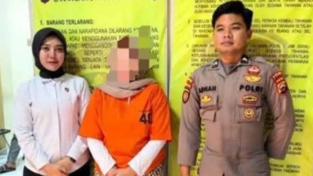 Tersangka JW di rutan Polda Banten dalam kasus dugaan penipuan dengan arisan bodong. (Sumber: Polda Banten)
