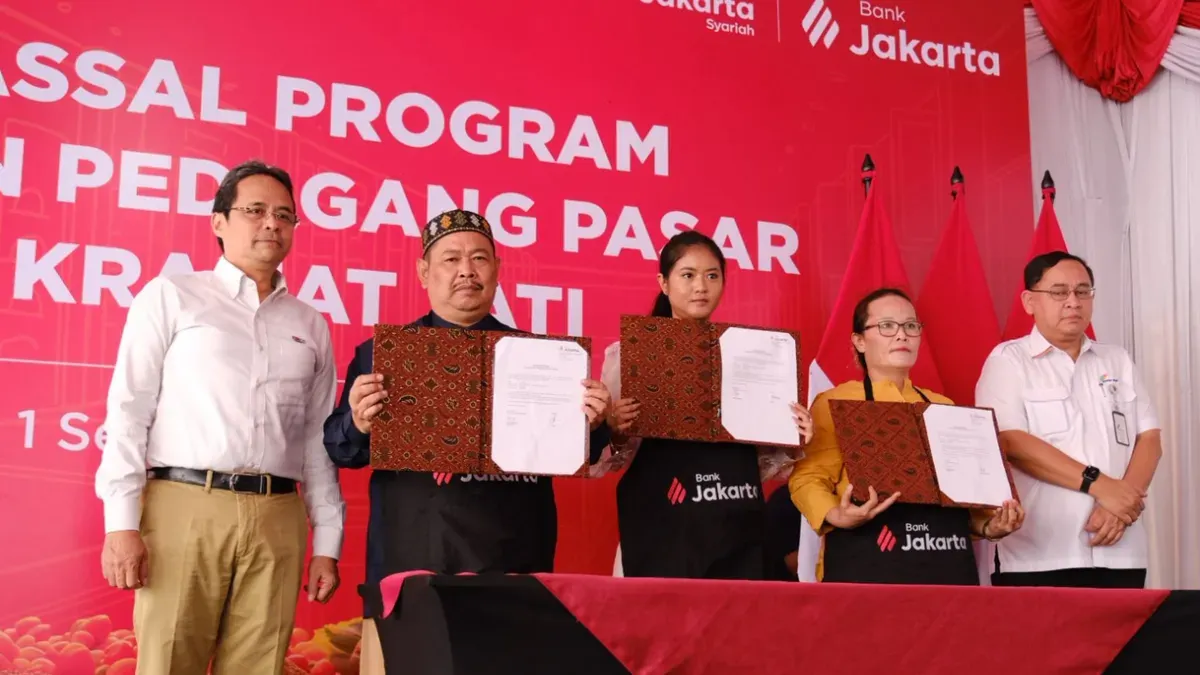 Program Pembiayaan Pedagang Pasar dari Bank Jakarta di Pasar Induk Kramat Jati, Jakarta Timur. (Sumber: Bank Jakarta)