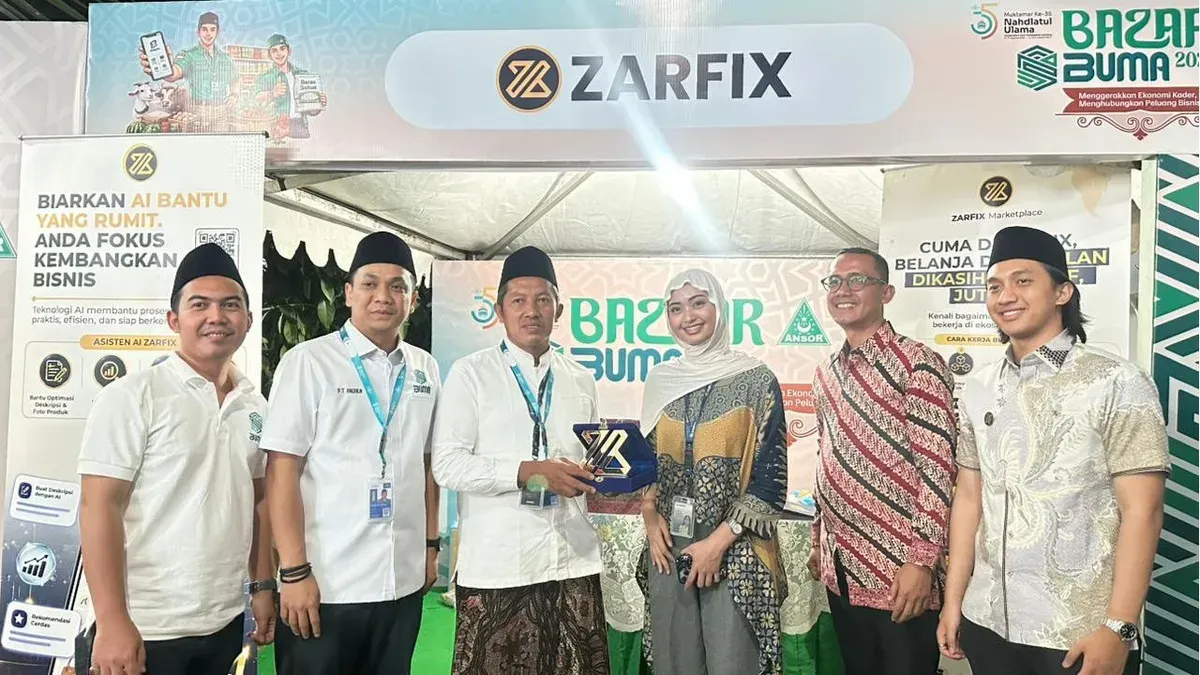 BUMA memperkenalkan ZARFIX Marketplace, platform teknologi karya anak bangsa yang mengintegrasikan AI dan blockchain. (Sumber: Dok. Istimewa)