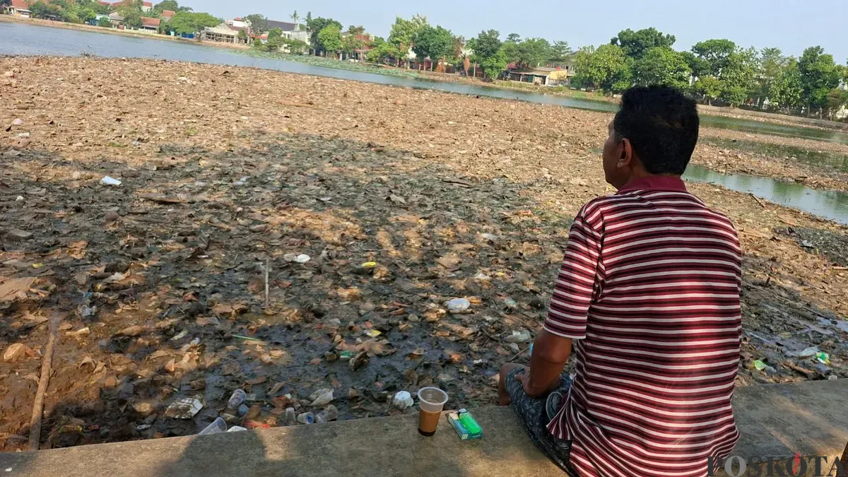 Kondisi Setu Cilodong, Kota Depok, tampak mengering, Jumat, 4 September 2026. (Sumber: Poskota/Angga Pahlevi)